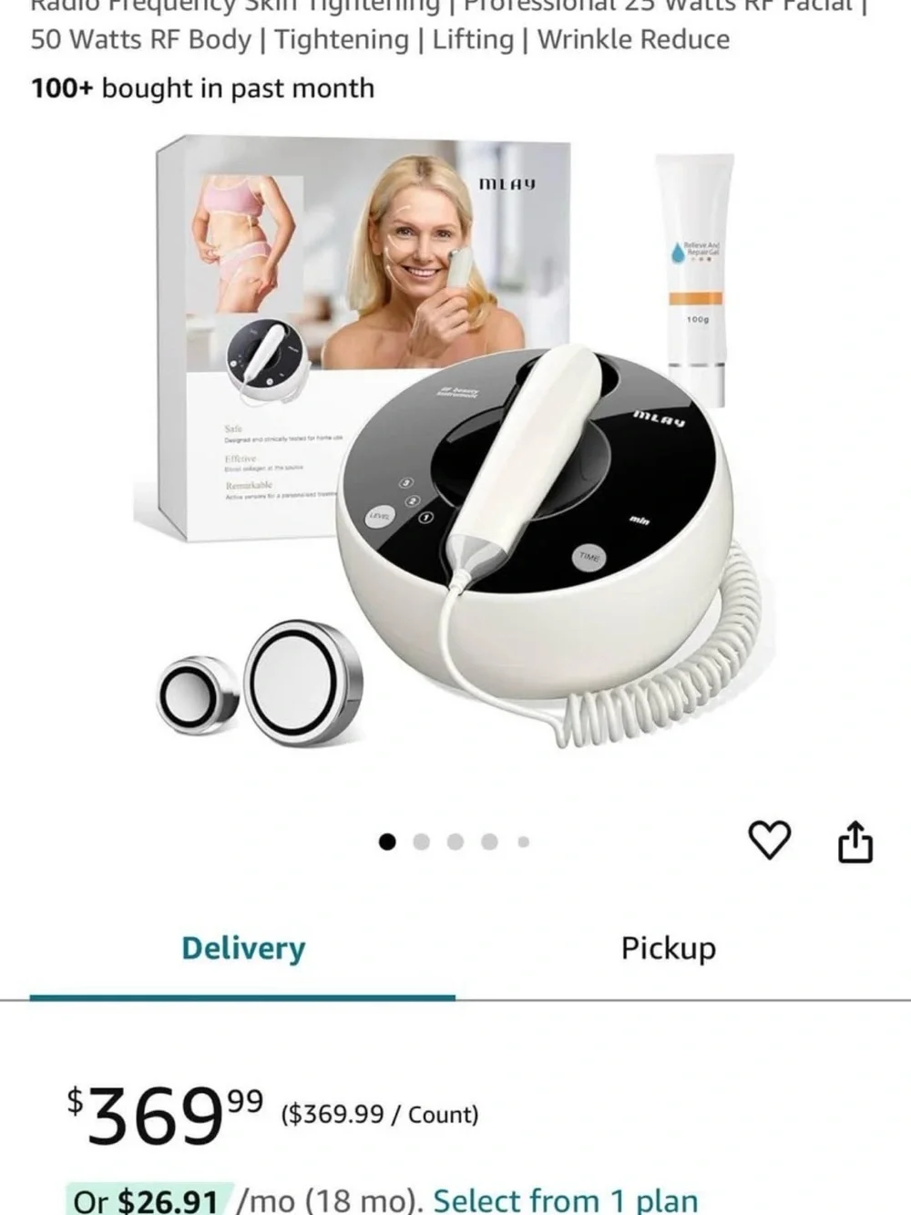 White & Black RF Beauty Instrument - Facial Skincare Device